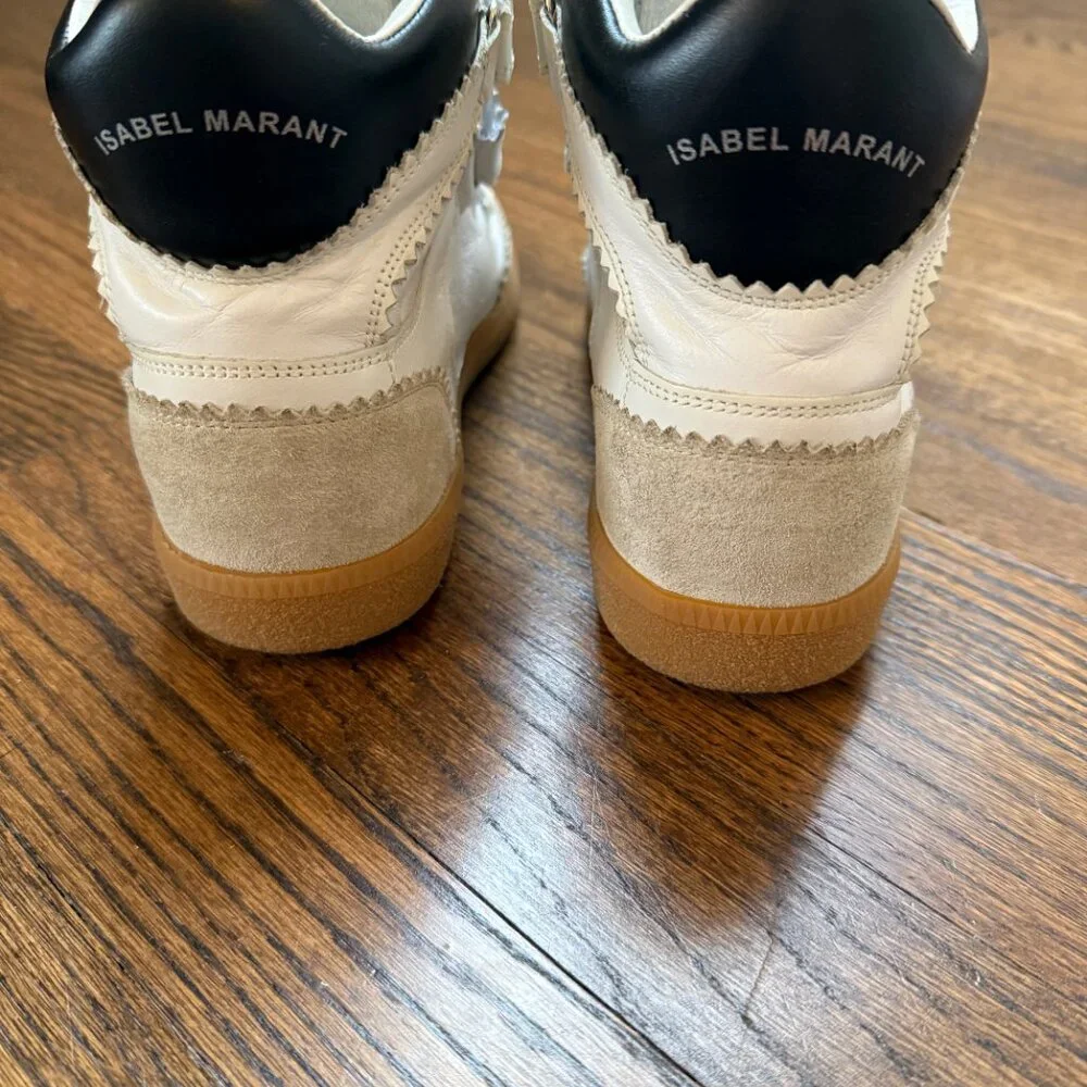Isabel Marant White Wedge Sneakers Size EU 39 - Picture 3 of 11